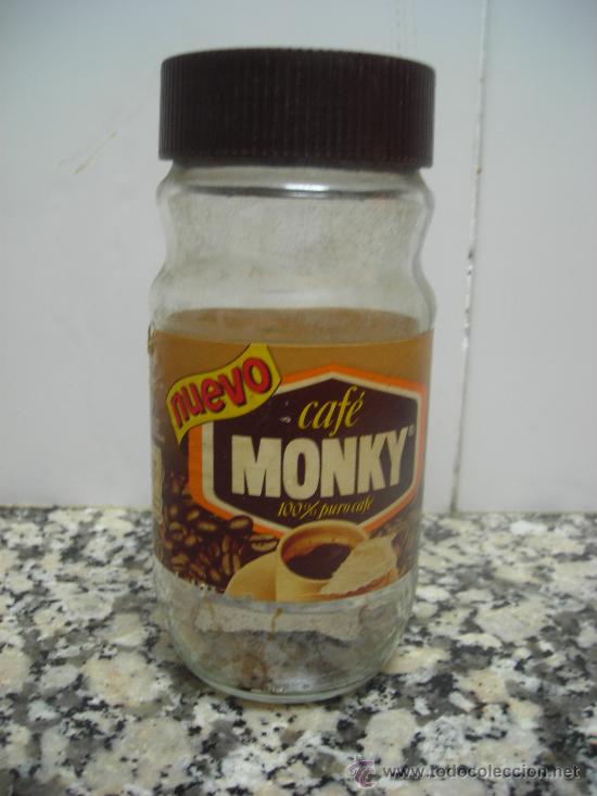 Botellas antiguas: BOTE DE CAFE MONKY INSTANTANEO - Foto 1