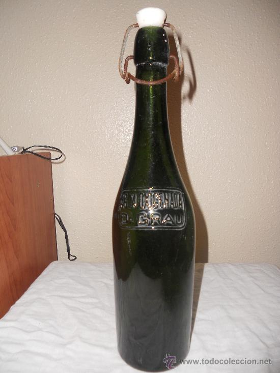 Botellas antiguas: BOTELLA DE AGUA OXIGENADA DR. GRAU  75CL. - Foto 1