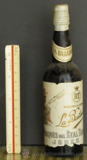 Botellas antiguas: Botella miniatura Manzanilla La Bailadora - Foto 1