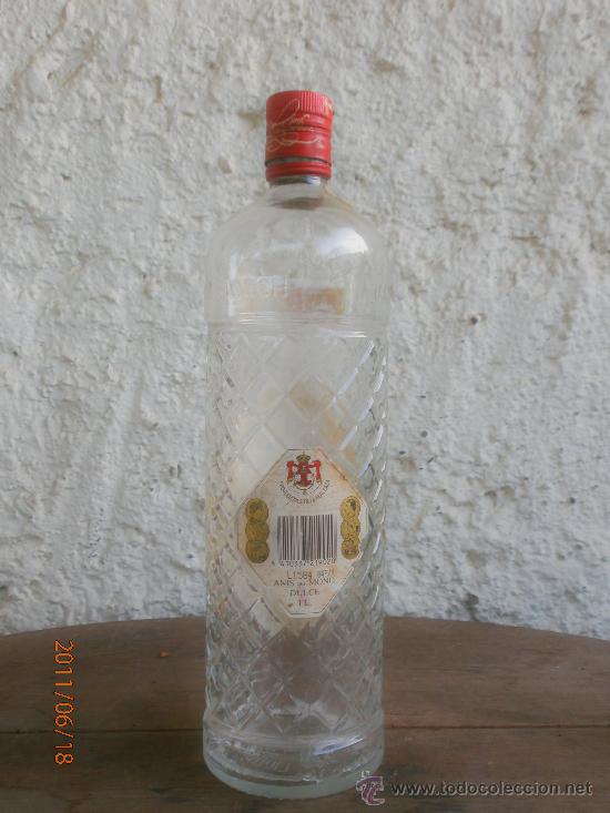 Botellas antiguas: BOTELLA ANIS DEL MONO  ANISADO REFINADO - Foto 2