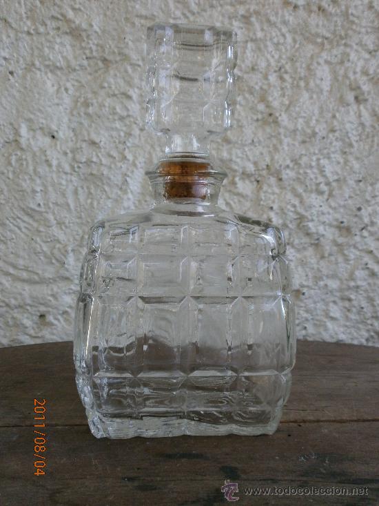 Botellas antiguas: BONITA BOTELLA DE CRISTAL - Foto 1