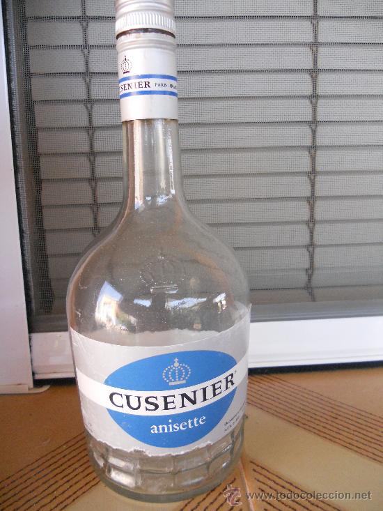 Botellas antiguas: BOTELLA DE ANISETTE CUSENIER .1 LITRO. - Foto 1