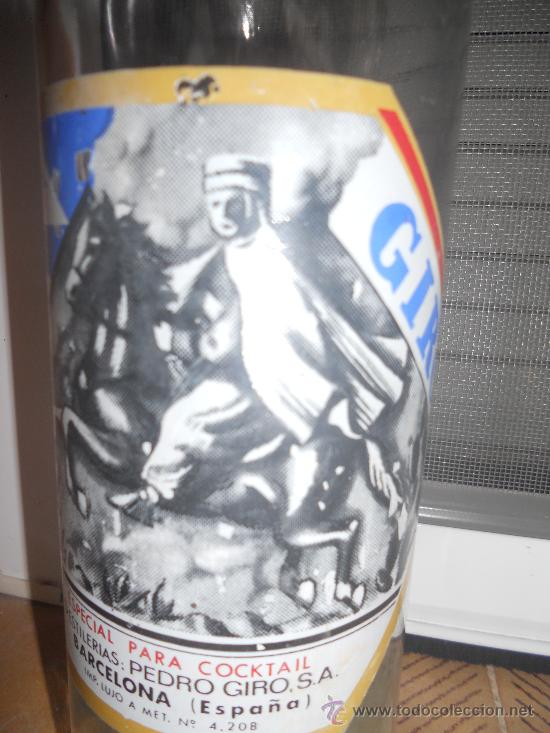 Botellas antiguas: BOTELLA GIN GIRO, SERIGRAFIADA,  1  LITRO - Foto 2