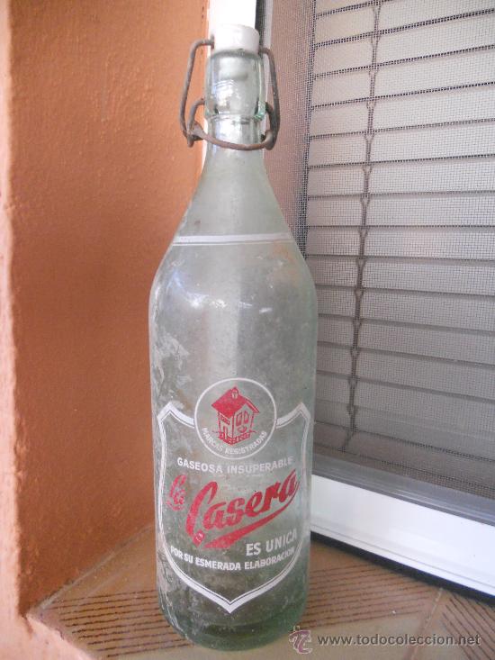 Botellas antiguas: ANTIGUA BOTELLA DE LA CASERA SERIGRAFIADA. 1 LITRO - Foto 1