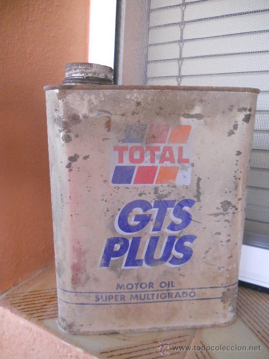 Botellas antiguas: LATA DE ACEITE TOTAL GTS PLUS - Foto 1
