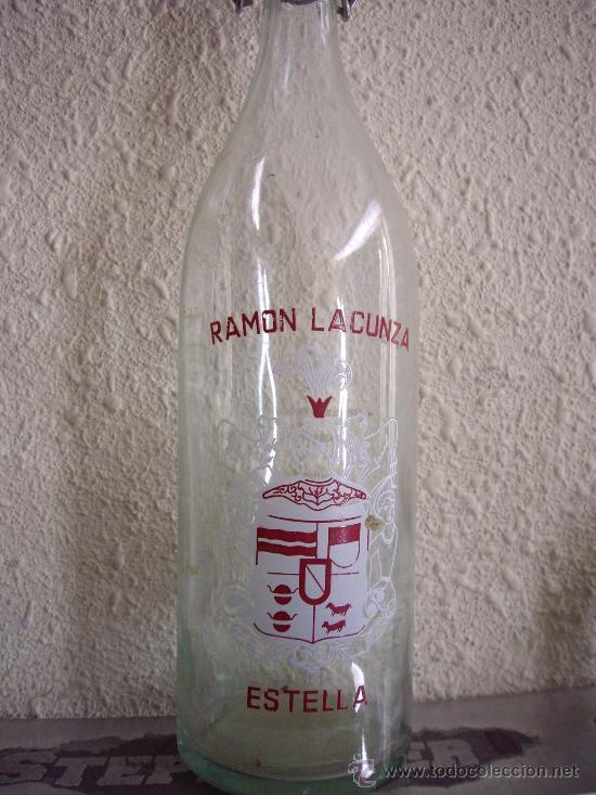 Botellas antiguas: BOTELLA GASEOSA &rdquo;RAM&Oacute;N LACUNZA&rdquo; - Foto 1