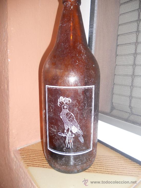 Botellas antiguas: ANTIGUA BOTELLA DE CERVEZA EL AZOR. 1 LITRO - Foto 1