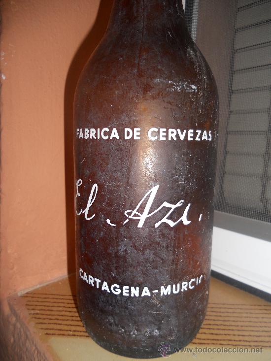 Botellas antiguas: ANTIGUA BOTELLA DE CERVEZ EL AZOR.1 LITRO - Foto 3