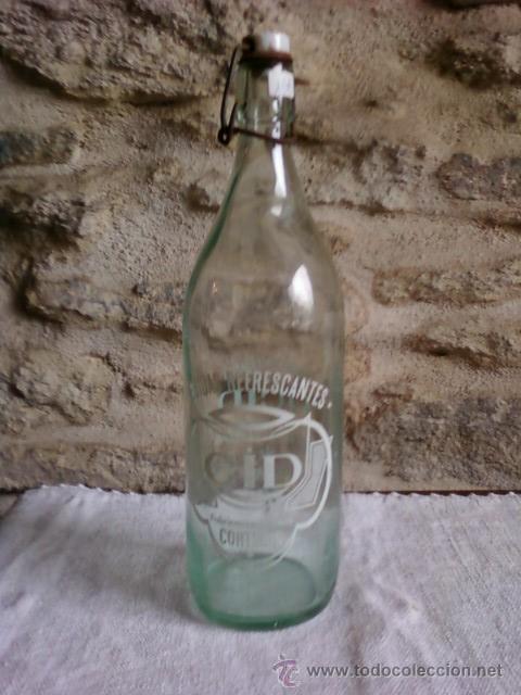 Botellas antiguas: BOTELLA DE GASEOSA CID - Foto 1