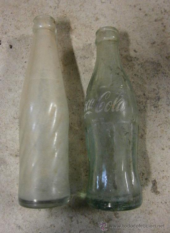 Botellas antiguas: Botella de Pepsi y Coca-cola de vidrio - Foto 1