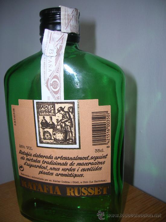 Botellas antiguas: RATAFIA   RUSSET   (Vacia) - Foto 1