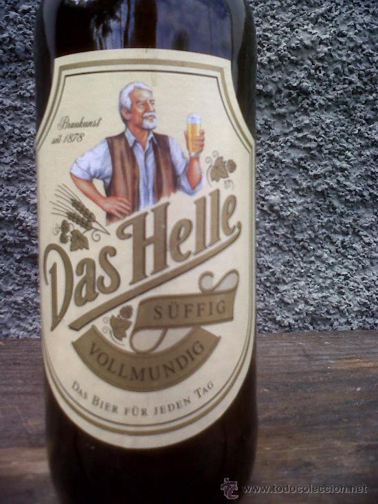 Botellas antiguas: BOTELLA DE CERVEZA DAS HELLE - Foto 2