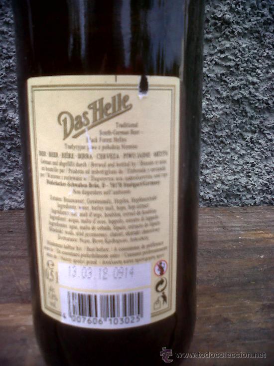 Botellas antiguas: BOTELLA DE CERVEZA DAS HELLE - Foto 5