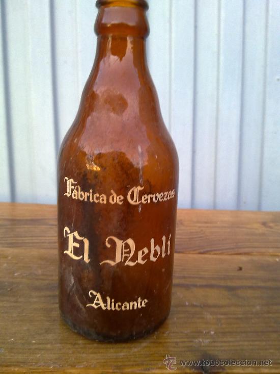 Botellas antiguas: BOTELLA DE CERVEZA SERIGRAFIADA, EL NEBLI. - Foto 2