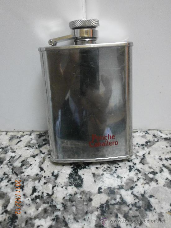 Botellas antiguas: PETACA PONCHE CABALLERO - Foto 1