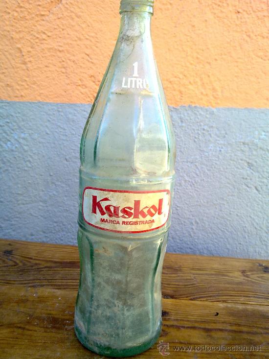 Botellas antiguas: BOTELLA DE KASCOL, SERIGRAFIADA . 1 LITRO. - Foto 1