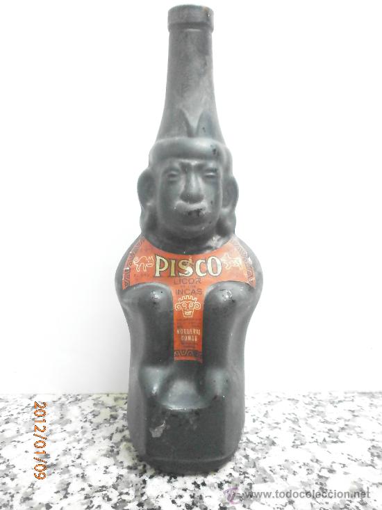 Botellas antiguas: ANTIGUA BOTELLA LICOR PISCO - Foto 1