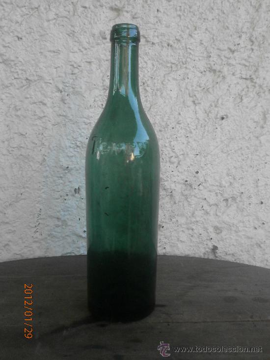 Botellas antiguas: BOTELLA TERRY LETRAS EN RELIEVE - Foto 1