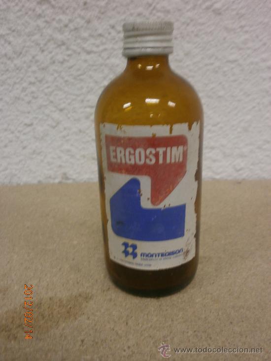 Botellas antiguas: BOTELLA ERGOSTIM SERIGRAFIADA - Foto 1