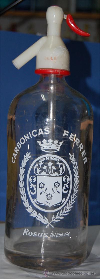 Botellas antiguas: SIF&Oacute;N CARB&Oacute;NICAS FERRER DE ROSAS - Foto 1