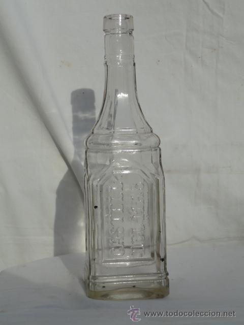 Botellas antiguas: LOTE DE 4 BOTELLAS DE CRISTAL. - Foto 4