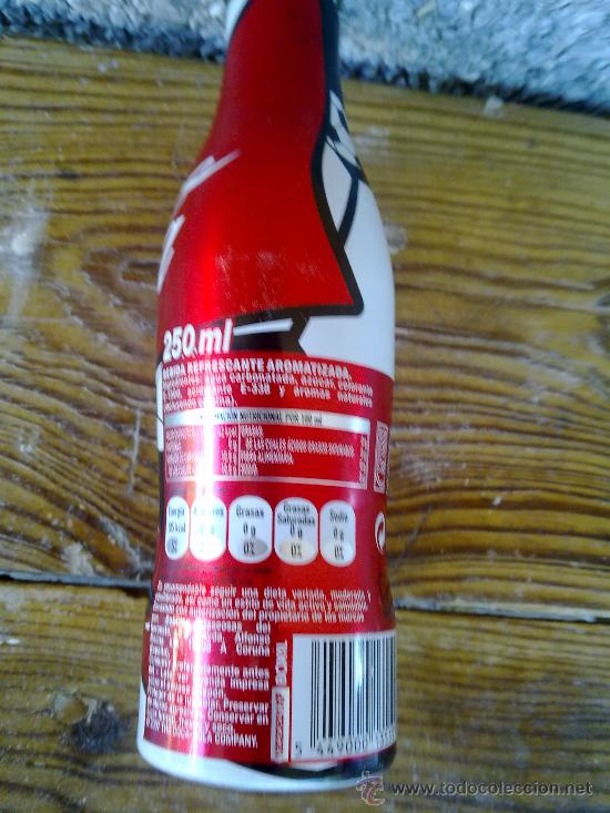 Botellas antiguas: botella de cocacola de aluminio.250 cl. - Foto 4