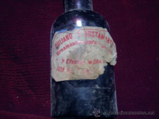 Botellas antiguas: ANTIGUO TARRO DE TINTA BOTELLA AZUL - Foto 2