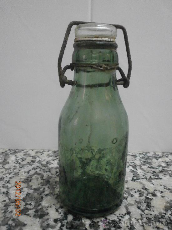Botellas antiguas: BOTE PEQUE&Ntilde;O CRISTAL VERDE - Foto 2