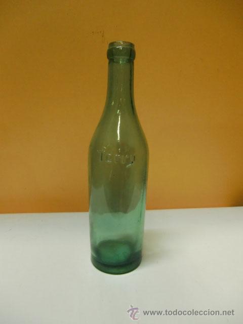 Botellas antiguas: Botella verde de cristal de TERRY - Foto 1