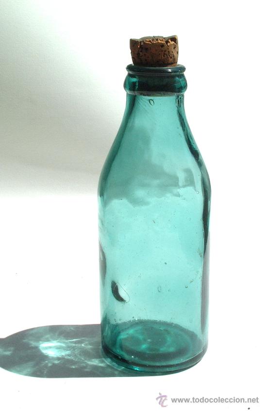 Botellas antiguas: Botella verdosa  ref. O7 - Foto 1