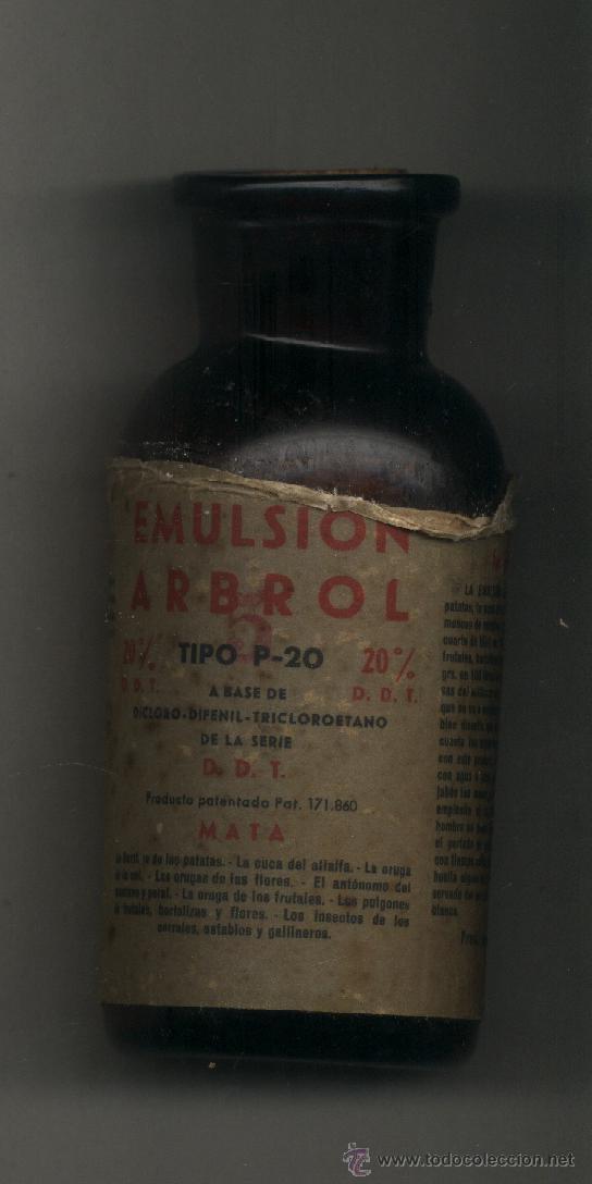 Botellas antiguas: Emulsi&oacute;n Arbrol / DDT / Laboratorio de Cornell&aacute; - Foto 1