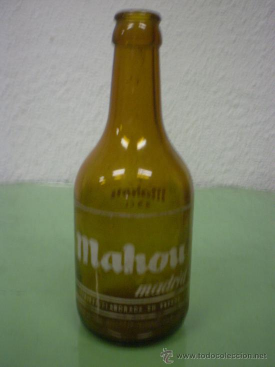 Botellas antiguas: BOTELLA CERVEZA MAHOU MADRID - Foto 1
