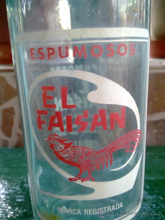 Botellas antiguas: botella de gaseosa  el faisan, 1 litro. - Foto 2