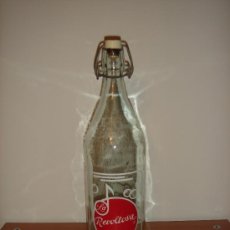 Botellas antiguas: BOTELLA DE GASEOSA DE MESA LA REVOLTOSA - SERIGRAFIADA - ENVASE DE 1 LITRO -. Lote 34197202