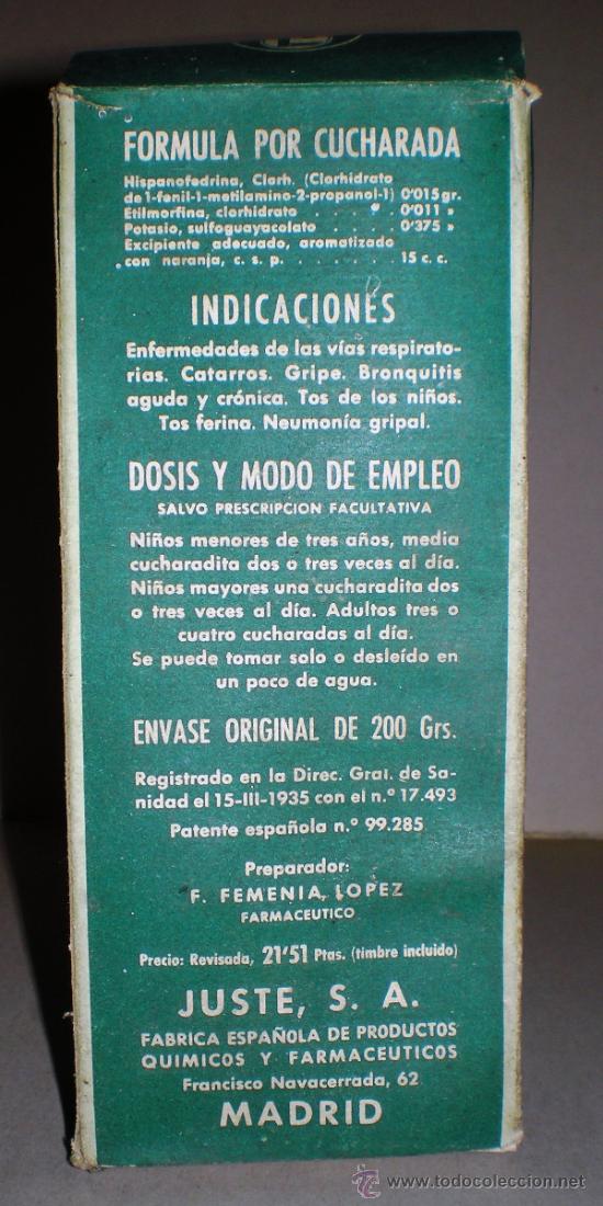 Botellas antiguas: ANTIGUO FRASCO DE JARABE - HISPANO FEDRINA. - Foto 2