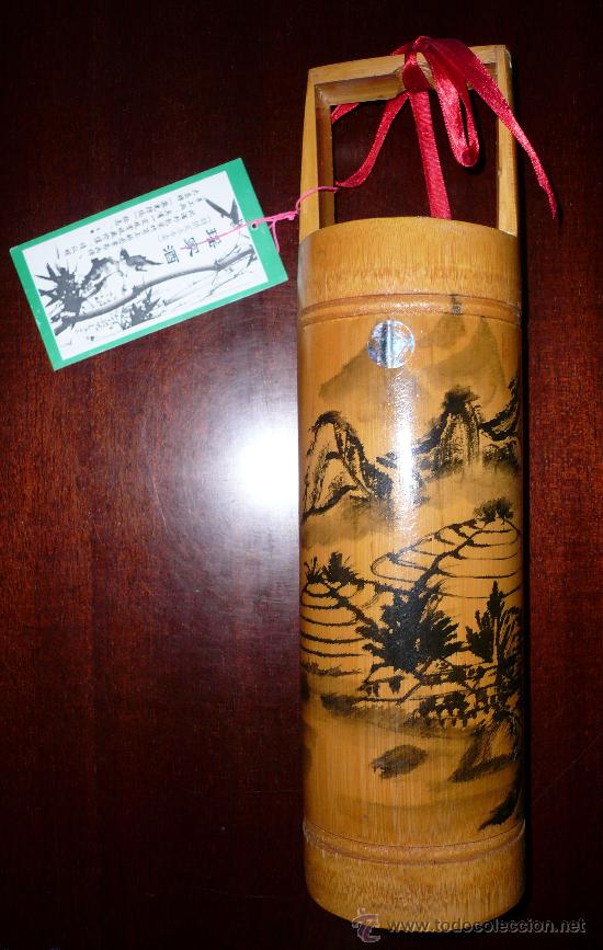 Botellas antiguas: ORIGINAL BOTELLA CHINA DE BAMB&Uacute; - Foto 1