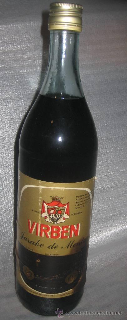 Botellas antiguas: JARABE DE MENTA VIRBEN - Foto 1