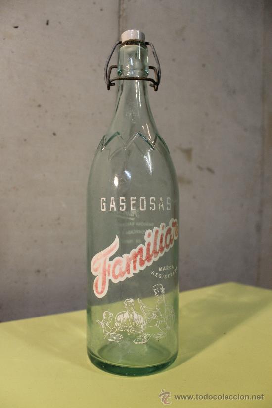 Botellas antiguas: Botella de Gaseosa Familiar - Foto 1
