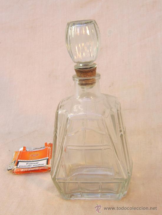 Botellas antiguas: BOTELLA DE CRISTAL - Foto 1