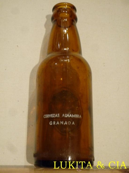 Botellas antiguas: BOTELLA DE CERVEZA ALHAMBRA - Foto 3