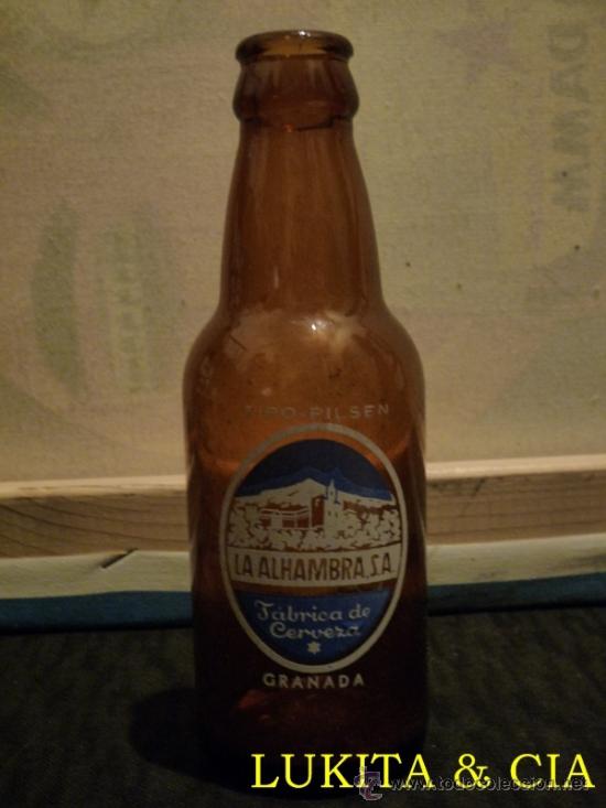 Botellas antiguas: BOTELLA DE CERVEZA ALHAMBRA - Foto 4