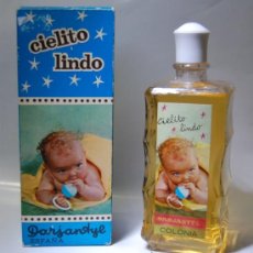 Botellas antiguas: FRASCO DE COLONIA CIELITO LINDO PARA BEBES // MUY ANTIGUO Y CURIOSO APROX. 200 ML. Lote 95695018