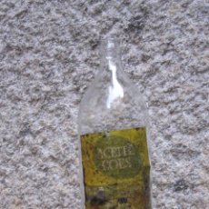 Botellas antiguas: BOTELLA LITRO ACEITE COES, ETIQUETA PAPEL, ENVASADA EN SANTIAGO+ INFO