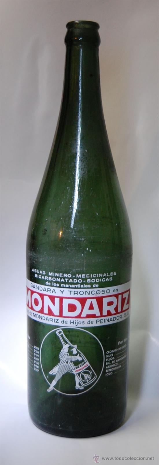 Botellas antiguas: BOTELLA DE AGUA MONDARIZ 1L - Foto 1
