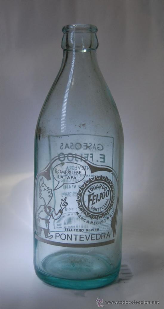 Botellas antiguas: BOTELLA DE GASEOSA FEIJOO - Foto 1