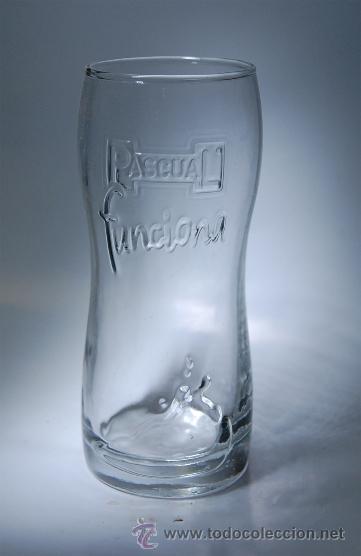 Botellas antiguas: VASO MARCA PASCUAL EN RELIEVE - Foto 1
