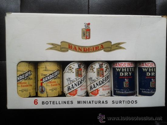 Botellas antiguas: 6 BOTELLINES MINIATURAS SURTIDOS. - Foto 1