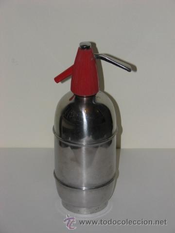 Botellas antiguas: SIF&Oacute;N  DE ACERO INOXIDABLE - Foto 1