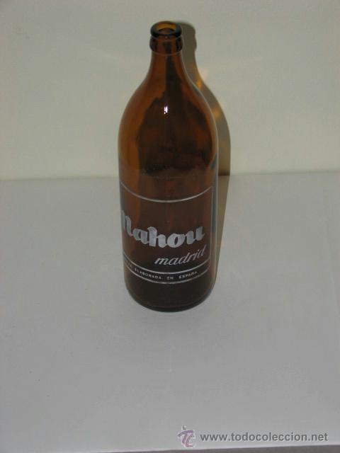 Botellas antiguas: BOTELLA DE UN LITRO MAHOU - Foto 1