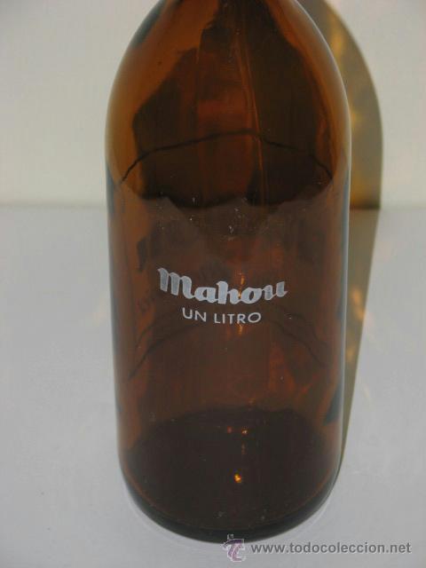Botellas antiguas: BOTELLA DE UN LITRO MAHOU - Foto 2